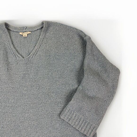 American Eagle Oversize Slouchy Sweater V Neck Sz S Boyfriend Fit Light Blue - Picture 2 of 9